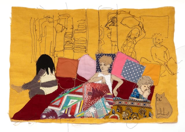 Ren wakes up in their busy home, siblings singing and pillows flying, from the children’s book Ren Wants to be Alone